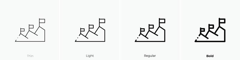 goals icon. Thin, Light, Regular And Bold style design isolated on white background vector