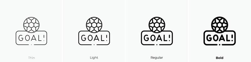 goal icon. Thin, Light, Regular And Bold style design isolated on white background vector