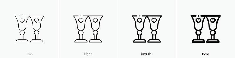 goblet icon. Thin, Light, Regular And Bold style design isolated on white background vector