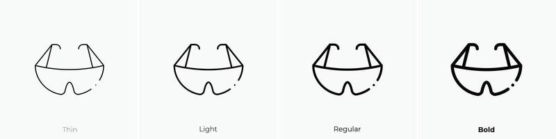 goggles icon. Thin, Light, Regular And Bold style design isolated on white background vector
