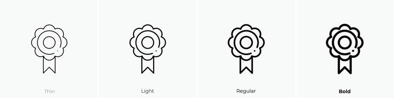 gold medal icon. Thin, Light, Regular And Bold style design isolated on white background vector