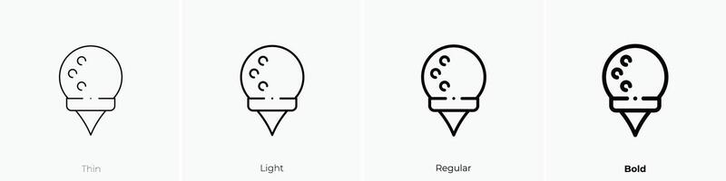 golf ball icon. Thin, Light, Regular And Bold style design isolated on white background vector