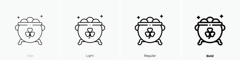 gold pot icon. Thin, Light, Regular And Bold style design isolated on white background vector
