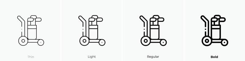 golf bag icon. Thin, Light, Regular And Bold style design isolated on white background vector