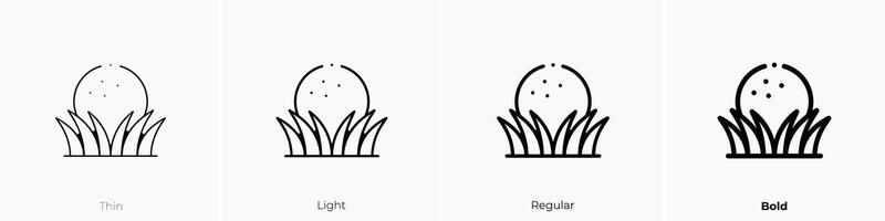 golf ball icon. Thin, Light, Regular And Bold style design isolated on white background vector