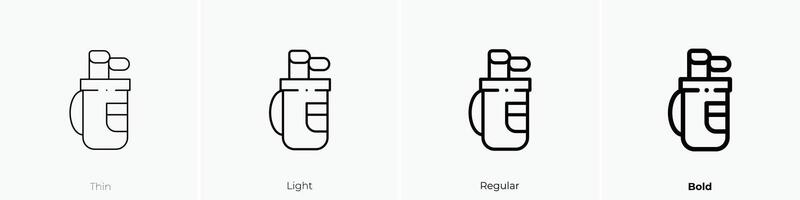golf bag icon. Thin, Light, Regular And Bold style design isolated on white background vector