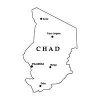 Chad country map vector