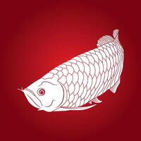 Arowana fish icon vector