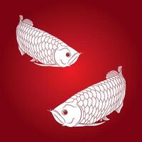 Arowana fish icon vector