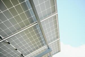 Solar panel, photovoltaic, alternative electricity source - selective focus, copy space photo