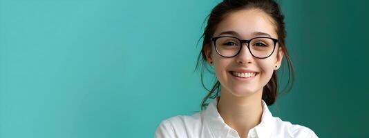 Young Teaching Assistants Inspiring Work on Color Background Education and Guidance photo