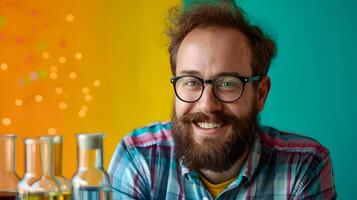 Young Title Researcher A Portrait of Colorful Career Success and Happiness photo