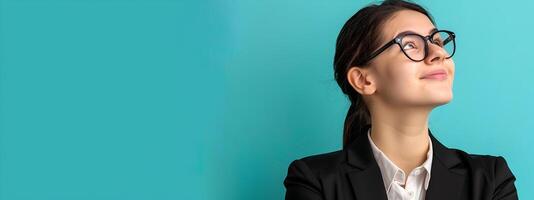 Confident Young Professional Smiling on Colorful Background photo