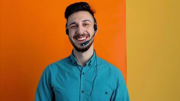 Friendly Young Business Professional Providing Excellent Customer Service photo