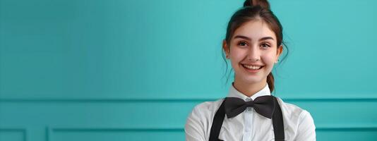 Friendly Concierge Providing Exceptional Service in Vibrant Hospitality Setting photo