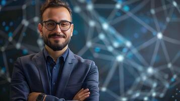 Insightful Portrait of Ambitious Technology Executive Charting a Transformative Path photo