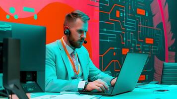 Innovative IT Professional Harnessing Technology for Business Success photo