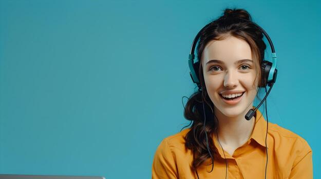 Friendly and Helpful Young Customer Service Representative Assisting with Tech Support photo