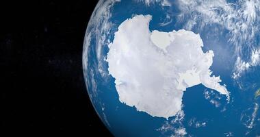 Antarctica, South Pole, in planet Earth in rotation, view from outer space video
