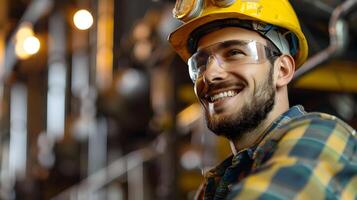 Hardworking Boilermaker Smiling in Industrial Workplace photo