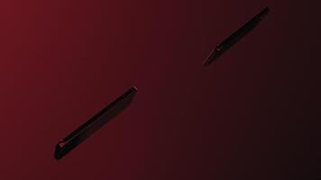 Red background.Design. A bright background on which the iPhone 13 appears in the mirror and moves at an angle in abstraction. video