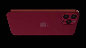 3D model of smartphone rotates on black background. Design. Stylish 3d animation for new smartphone model. Advertising animation with motion design for phone video