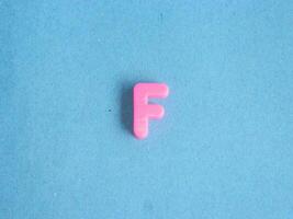 Macro photo or closeup photo of the alphabet from children's toys on a blue background. Use on preschool also