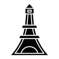 Eiffel Tower Glyph Icon Design vector