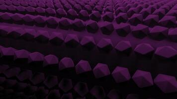 Polygonal 3d points on curved surface. Design. 3D surface with dots in form of conveyor. Moving curved surface with many 3D dots, like on conveyor belt video