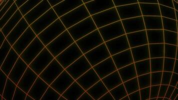 Computer grid moves in shape of ball. Design. Electronic grid in retro style moves on black background. Retro grid in computer space moves in shape of ball video