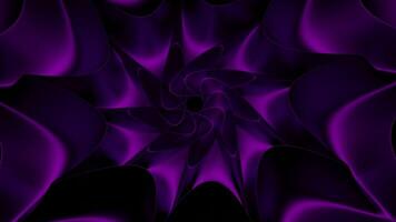 Mystical floral scifi tunnel, seamless loop. Design. Purple corridor with moving fractal shapes. video
