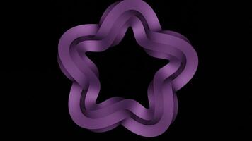 Rotating 3d star with illusion effect. Design. 3D star shape with rotating lines. Illusory star with deception of vision. Rotating pentagonal figure on black background video