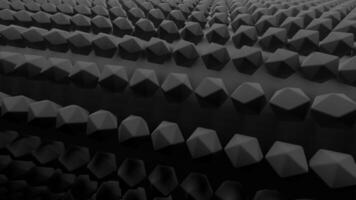 Gray and green background.Design. An abstraction in which a large geometric figure moves quickly clockwise in 3d. video