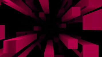 Moving flow of rectangular 3d lines. Design. Geometric 3d lines move in stream on black background. Immersion in stream of flying rectangles video