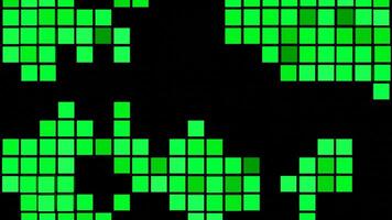Abstract visualization of audio equalizer application screen on a black background. Design. Blinking and moving colorful squares. video