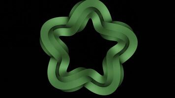 Rotating 3d star with illusion effect. Design. 3D star shape with rotating lines. Illusory star with deception of vision. Rotating pentagonal figure on black background video
