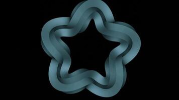 Preto plano de fundo.design.a azul Estrela dentro 3d formato este oscila e movimentos dentro abstração. video