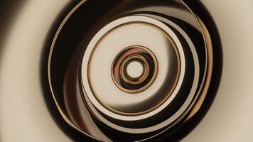 Abstract 3D pulsating liquid mixing substance. Design. Ring shaped pulsating metallic circles. video