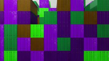 Bright mosaics in animation.Design.Multi - colored squares in 3d format that are made as corridors and are located both behind and in front . video
