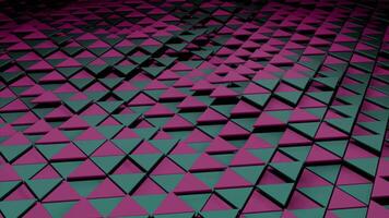 Gray and pink little triangles.Design. Triangles located on different sides in 3d format rise and fall back. video