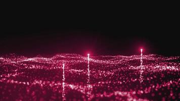Glitter pink particles abstract background, flickering particles with bokeh effect. Motion. Bright comets flying on a black background. video