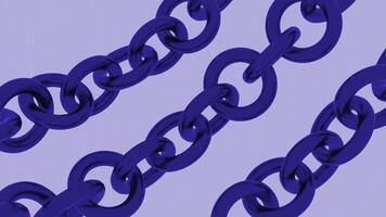 Blue and pink background.Design. A large long chain of rings of different colors in an abstraction that fluctuates slightly . video