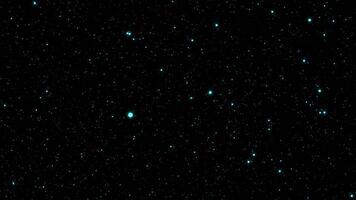Black background.Motion.Bright space in abstraction where various white stars are to blame. video