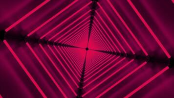 Geometric squared maroon tunnel, seamless loop. Design. Flying through the endless dark corridor with rhombus silhouettes. video
