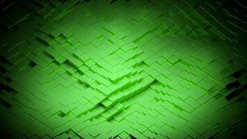 Abstract 3d green background with displacing cubic geometry. Design. Moving small cubic texture, seamless loop. video