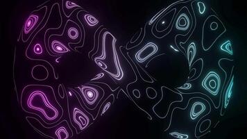 3d infinity sign with energy lines. Design. Twisted endless loop with neon pattern. Luminous psychedelic pattern of lines in shape of infinity video