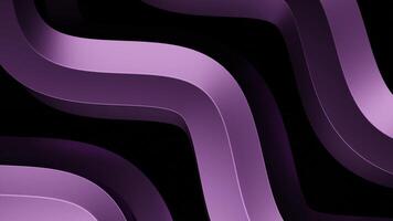 Metallic 3D rotating and bending lines, game of light and shadow. Design. Colorful spinning waves isolated on a black background, seamless loop. video