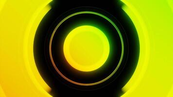 Pulsating circle with rings. Design. Vibrating 3d circle with wave effect. Bright circle with rings pulsates in musical style video