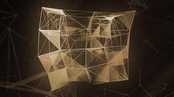 Dark background.Motion.A beautiful transparent geometric figure made in animation on the background and which shimmers with different shades in the shadows. video