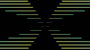 Abstract gradient parallel lines moving and creating an X letter. Design. Horizontal stripes moving isolated on a black background. video